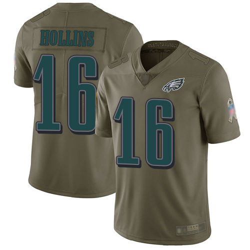 Men Philadelphia Eagles #16 Mack Hollins Limited Olive 2017 Salute to Service Football NFL Jersey